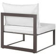 thumbnail image 3 of Modway Fortuna Chaise d'Extérieur Sans Accoudoirs en Aluminium, Brun/blanc, 3 of 3