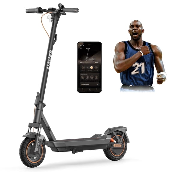 NAVEE GT3 Foldable Electric Scooter for Adults and Teens, 19.9 mph Max Speed, 31 Mile Range, Dual Suspension, Black, UL2272 Certified