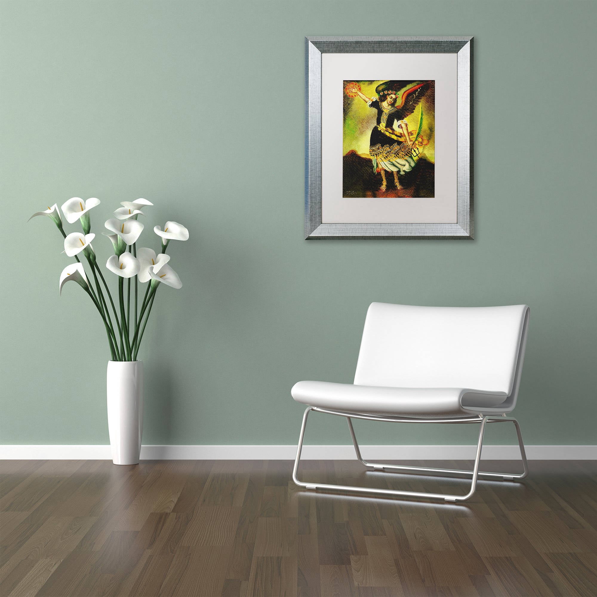 Trademark Fine Art "An Angel" Canvas Art by Masters Fine Art, White Matte, Silver Frame