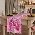 thumbnail image 2 of Table Runners 72 Inches Long Dress Scarves, Pink Ribbon Farmhouse Kitchen/Dining Table Runner, Coffee Tablerunners, Wings Romantic Love Heart Flowers Retro Country 13x72 Inch, 2 of 9