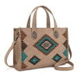 thumbnail image 4 of Montana West Women's Aztec Leather Tote Bag Set with Wallet Stylish Handbag for Everyday Use, Tan, 4 of 7