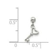 thumbnail image 3 of 925 Sterling Silver Mio Memento Dangle Heart Key Charm Pendant; for Adults and Teens; for Women and Men, 3 of 3