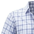 thumbnail image 4 of DPTALR George Men's Short Sleeve Cotton Shirts,Gingham Summer Button Down Plaid Shirt,Blue,Big and Tall Men M, 4 of 5