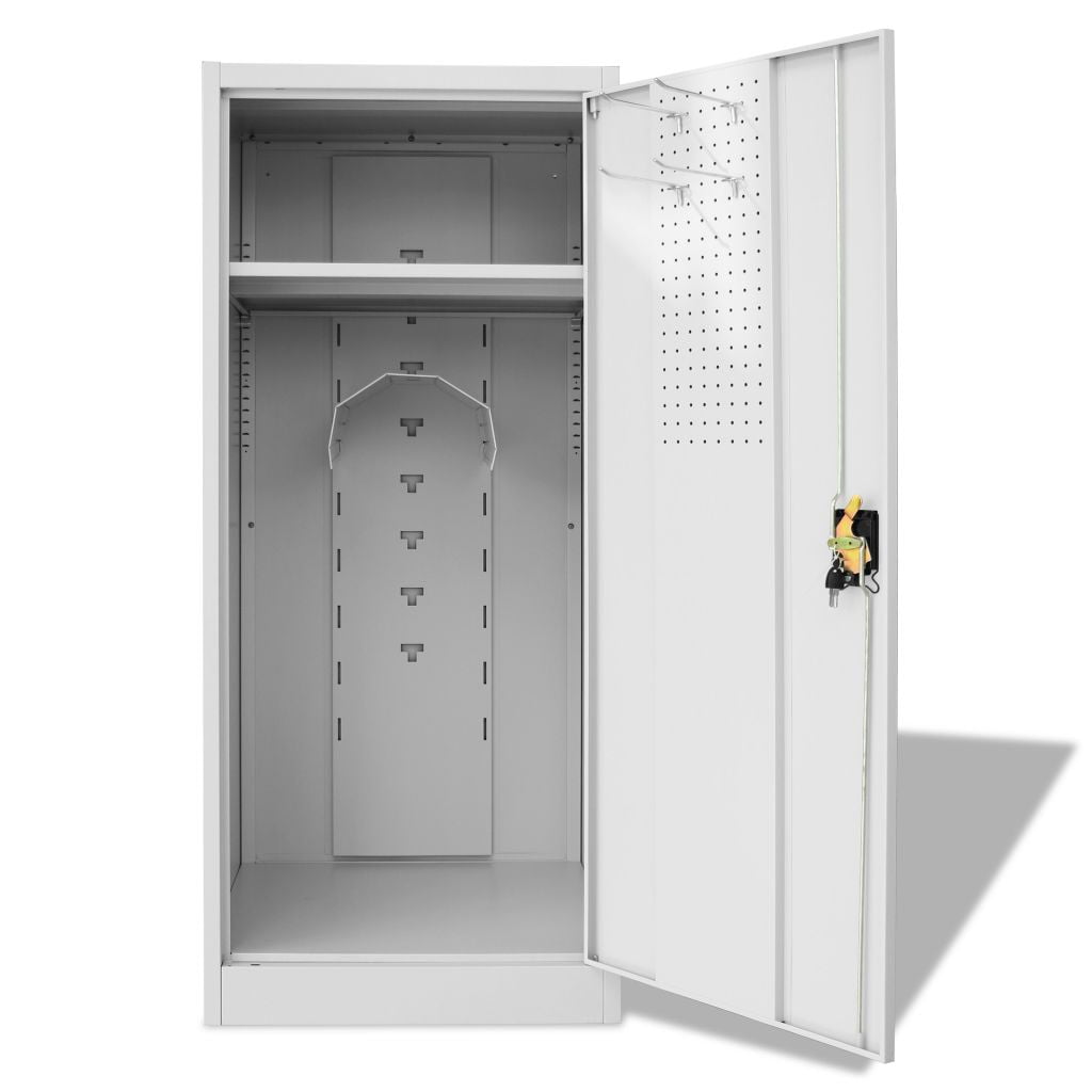 Kepooman Home Office Steel Storage Cabinet with Locker for Garage Pantry, Grey Kepooman Home Office Steel Storage Cabinet with Locker for Garage Pantry, Grey