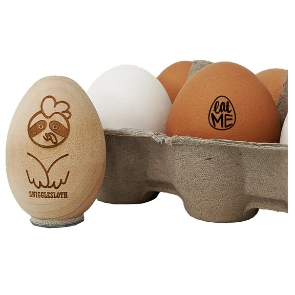 Fun Handwritten Eat Me Breakfast Duck Goose Quail Eggs Egg Chicken Rubber Stamp - Small 3/4 Inch
