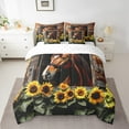thumbnail image 2 of Erosebridal Rustic Horse Bedding Queen Size, Chic Sunflower Floral Comforter Sets with Sheets, Old Barn Door Bedroom Decorative Super Cozy 7-Piece, 2 of 4