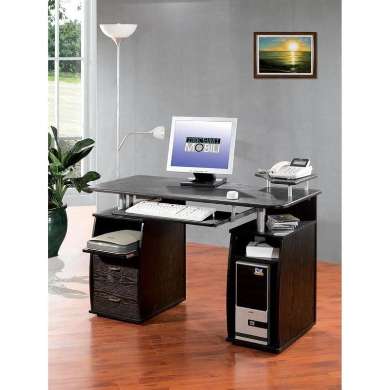 Techni Mobili Atua Wood Computer Desk In Espresso