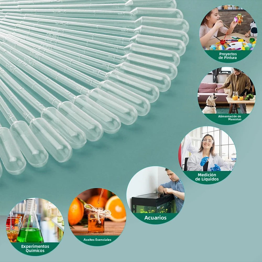 100pcs 3ml Clear Plastic Pipettes for Epoxy Resin Liquid Transfer Scientific Experiments Solid Extraction