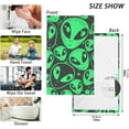 thumbnail image 3 of SKYSONIC Out Space Green Man Patterned Hand Towels 2 PCS, Cotton Bath Towel for Drying Face Hands Body ,Absorbent Lightweight Towels for Bathroom Ktichen Travel Gym, 16"x28", 3 of 7