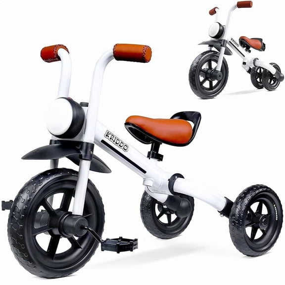 2-in-1 Balance Bike and Tricycle, Balance Bike with Detachable Pedals, Tricycle with Stitched Soft Grip