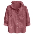 thumbnail image 4 of APEXFWDT Floral Boho V Neck Shirt Women Long Sleeve Button Down Shirts Casual Western Shirts, 4 of 5