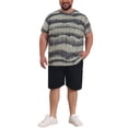 thumbnail image 2 of INSPIRE CHIC Men's Big & Tall Tie-Dye Striped Crew Neck Short Sleeve Distressed Ripped T-Shirts 4XL Gray, 2 of 5
