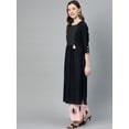 thumbnail image 3 of Idalia Navy Blue And Light Pink Kurta Set, 3 of 5