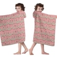 thumbnail image 4 of Pink Christmas Tree Pattern Hooded Bath Towel，50"x30" for Ages 3 To 12 Kids, Quick Dry Lightweight Soft Microfiber Hood Beach Towel Cover Up for Kids, 4 of 7