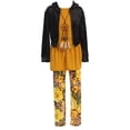 thumbnail image 3 of Little Girl 4 Pieces Hoodie Jacket Tank Top Legging Floral Holiday Girls Pant Set Mustard 4 JKS 2099 BNY Corner, 3 of 5
