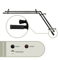 13/16 inch Weaver Corner Window Double Curtain Rod 48-84" - Black