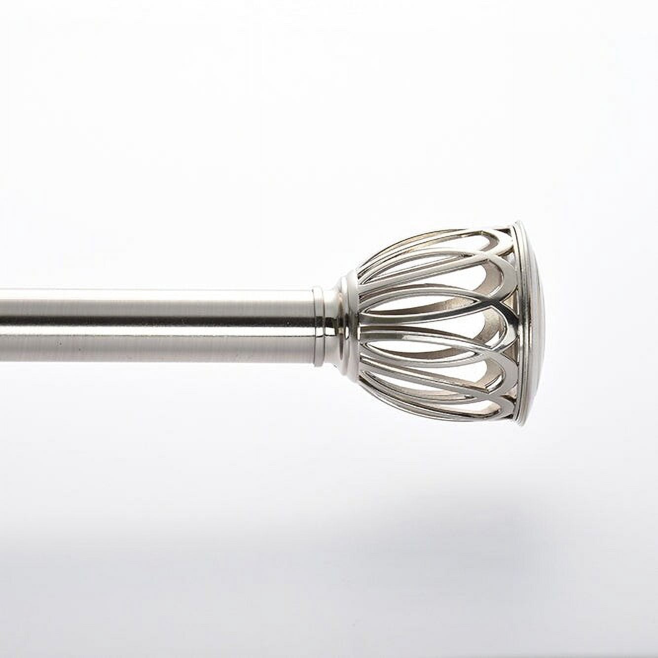Lumi 1" Single Curtain Rod Set Brushed Nickel/ Oil Bronze-Cage finials 72"-144" - Oil Rubbed Bronze