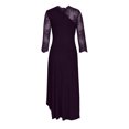 thumbnail image 4 of Guzom Fall Wedding Guest Dresses for Women- Crew Neck Elegant Maxi Dresses Long Sleeve 2023 Formal Dresses Purple, 4 of 7