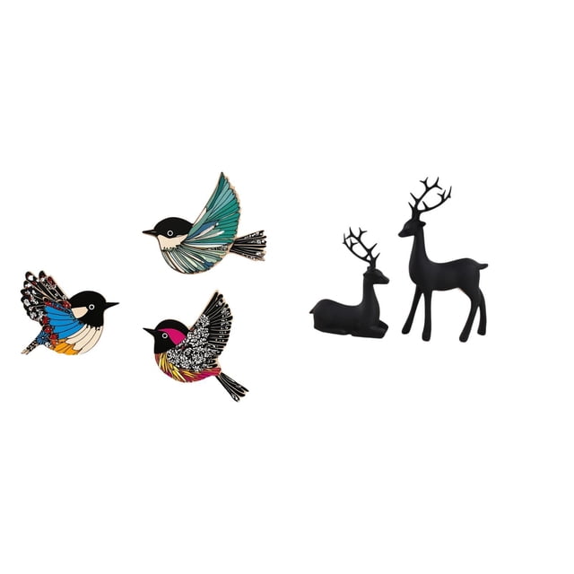 Pájaro colgante de pared de madera, decoración de pared de pájaro, letrero de pájaro, adorno colgante de pared, estatua de reno hecha de madera y resi