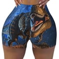thumbnail image 2 of Fotbe Starry Night Charging Dinosaur Shorts Sin Costuras – Shorts Deportivos de Cintura Alta para Mujer, Elásticos para Gimnasio, Yoga, Running o Ciclismo-XX-Large, 2 of 8