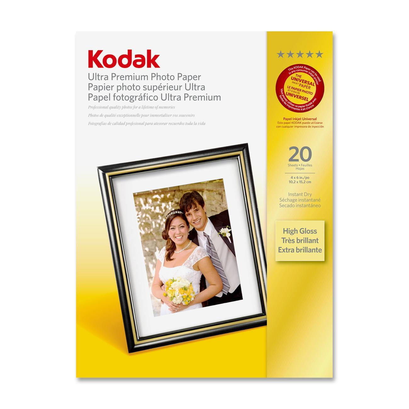 KODAK Photo Paper Gloss 8.5x11 41162-1213719 6.5 mil thickness 48lb-180g//m2 weight 50 count