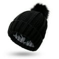 thumbnail image 2 of Guanyst Knitted Hat For Women Cap With Faux Knit Winter Womens Warm Hats Pom Caps One Size Black, 2 of 7