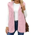 thumbnail image 2 of Cyglowse Womens Sherpa Vest Sleeveless Fuzzy Fleece Open Front Cardigan Warm Winter Jacket for Casual Pink XL, 2 of 5