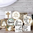 thumbnail image 3 of Easter Tiered Tray Decor Set He is Risen Cross Easter Wood Sign Easter Table Decor Easter Dove Cross Tiered Tray Easter Wooden Signs for Easter Party Decorations 10 Pcs, 3 of 9
