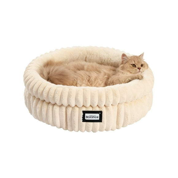 Cama para gatos BALANCE, lavable, redonda, supersuave, de felpa para gatitos