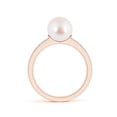 thumbnail image 2 of ANGARA Japanese Akoya Cultured Pearl and Diamond Accents Ring in 14K Rose Gold for Women | June Birthstone, Birthday, Anniversary, Jewelry Gift for Women | Pearl Ring, 2 of 9