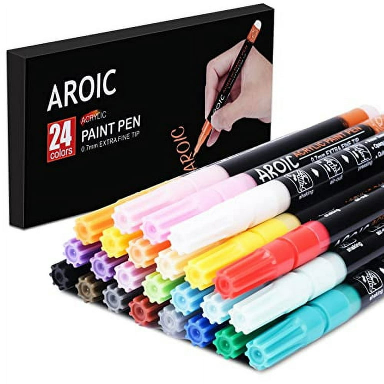 AROIC aroic 16pack oil-based painting marker pen set on  rock,wood,fabric,metal,plastic,glass,canvas,mugs,waterproof,diy craft and m