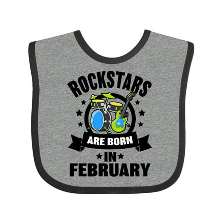 

Inktastic Rockstars are Born in February Birthday Gift Baby Boy or Baby Girl Bib