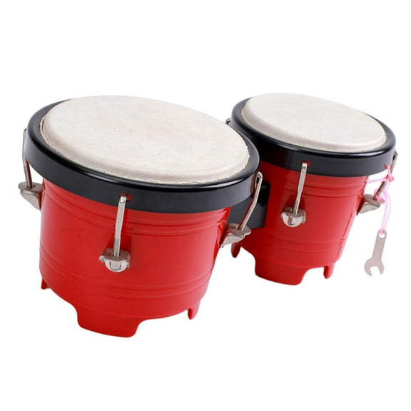 4inch 5inch Bongo Drum Set African Drum Tuning Early Educational Music Instruments Percussion Instrument for Kids Beginners Red