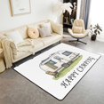 thumbnail image 1 of Erosebridal RV Car Bedroom Carpet 4'11" x 3'3", Colorful Owl Living Room Rug, Happy Camping Decor, 1 of 5