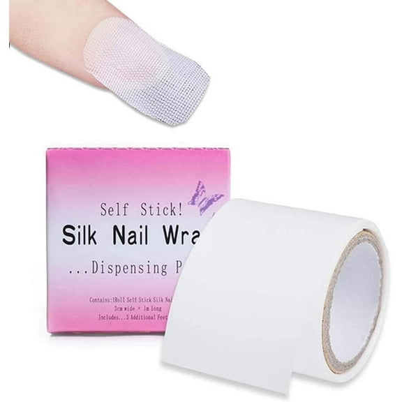 1 Roll Nail Repair Fiberglass Silk Wrap Self Adhesive Anti Damage DIY Strong Protect Reinforce Extension Sticker,Nail Repair Reinforce Nail Protector Nail Art Tool for Home Use or Salon
