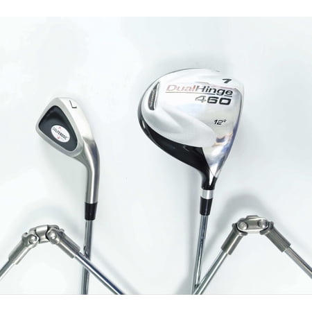 New Brand GolferDoc 460cc Driver Loft 12° Dual-Hinged Golf Club +7IRON with Dual-Hinge Golf Club Training Aids Black Men RH