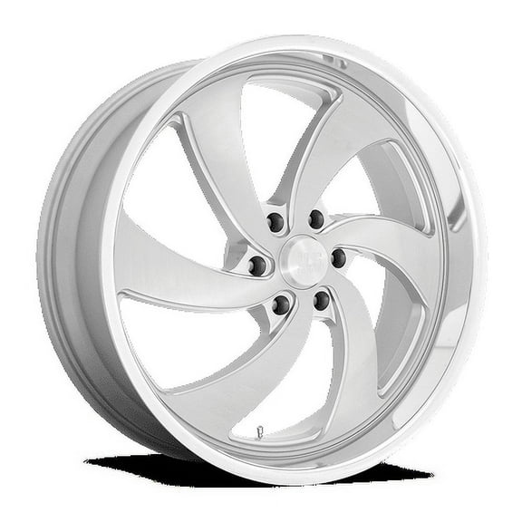 US Mag 1PC Aluminum Rim U134 DESPERADO 24X9in Silver Brushed Face Milled Diamond Cut Milled Finish, U134249089 25L