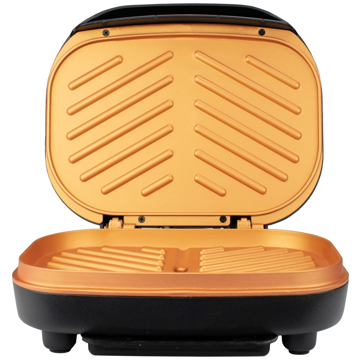 Brentwood TS-606BK 2-Serving Non-Stick 750w Indoor Electric Copper Grill and Panini Press in Black