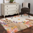 thumbnail image 3 of Easter Area Rugs 4'x6', Washable Small Throw Rugs for Office Bathroom, Spring Watercolor Bunny Flower Leaf Plant Indoor Outdoor Rug Non-Slip Low Pile Carpet Runner Reversible Floor Mats, 3 of 8