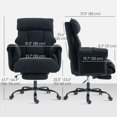 thumbnail image 3 of HOMCOM Office Chair w/ Footrest Reclining Computer Desk Chair, Black, 3 of 10