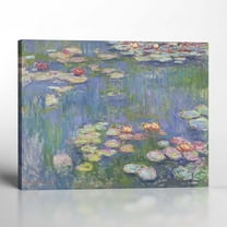Lily Painting, Monet Wall Art, Water Lily Pond Canvas Print, Impressionist Wall Art, Lily Canvas Wall Art, Ready To Hang for Living Room Home Wall Decor 11x14