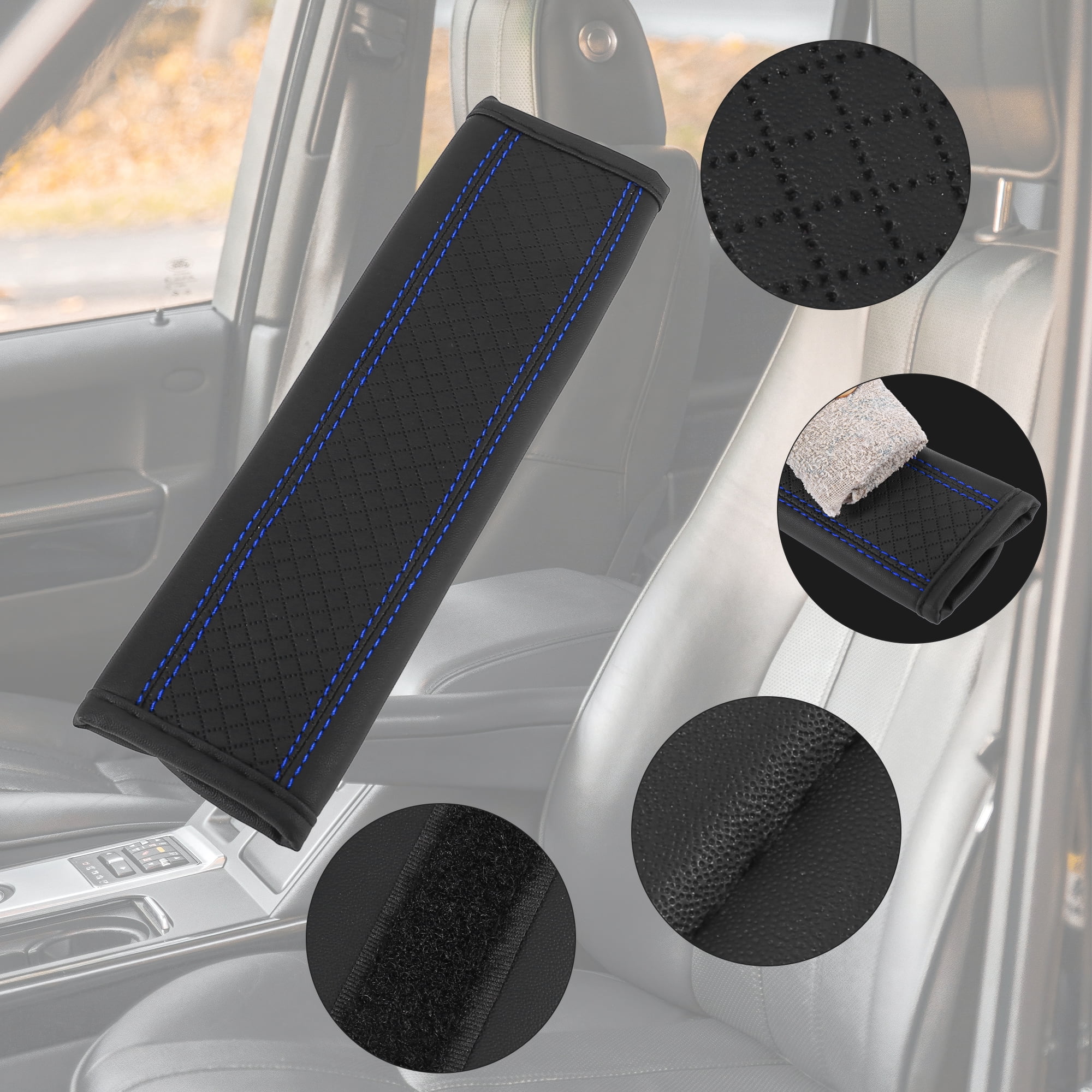 Unique Bargains Universal Seat Belt Shoulder Pad Soft Microfiber Leather Car Strap Covers