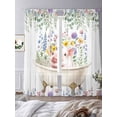 thumbnail image 4 of Spring Floral Pig Sheer Curtains 84 Inches Long 2 Panels Set, Window Sheer Curtains for Living Room/Bedroom, Weeping Flowers Leaves Farmhouse Watercolor Light Filtering Rod Pocket Curtain 52''x84''x2, 4 of 8