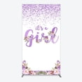 thumbnail image 1 of Floral Lavender Sweet Girl Baby Shower Rectangle Backdrop, 1 of 8