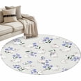 thumbnail image 2 of Easter Bunny 3ft Area Rug, Spring Purple Flower Rustic Rabbit Farmhouse Washable Non-Slip Small Round Rugs for Entryway Bedroom Kitchen, Soft Circle Carpet for Dining Room, Playroom Nursery Rug, 2 of 9