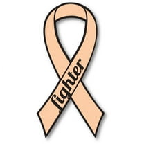 Magnet Me Up Support Uterine Cancer Fighter Peach Ribbon Car Magnet Decal, 3.5x7 In, Vinyl Automotive Magnet
