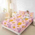 thumbnail image 3 of jejeloiu Pink Star Cat Polka Dot Full Size Sheets Kids,Lovely Kitten Print Bed Sheets,4 Pieces, 3 of 6