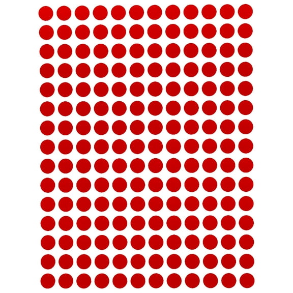 Round Stickers ¼” inch 8mm Red Dot Stickers, 900 Pack by Royal Green