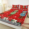thumbnail image 3 of jejeloiu Colorful Nutcraker Soldier Twin Sheet Sets,Merry Christmas Twin Fitted Sheet,Red Green Blue Flat Sheet For Teens,Ultra Soft Home Decor,3pcs, 3 of 7