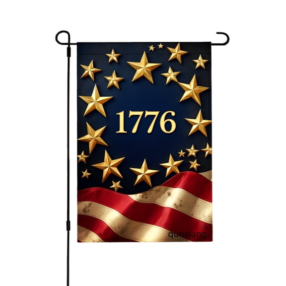 Amhnf American Independence Day 1776 Stars And Stripes Garden Flag For Home Outdoor Garden Yard Decor 12x18 inch